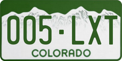 CO license plate 005LXT