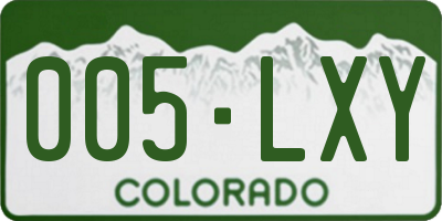 CO license plate 005LXY