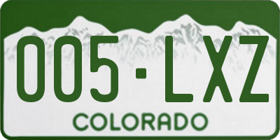 CO license plate 005LXZ