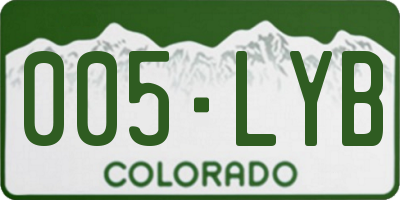 CO license plate 005LYB