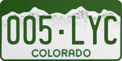 CO license plate 005LYC