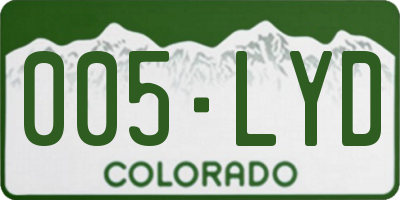 CO license plate 005LYD