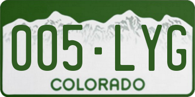 CO license plate 005LYG