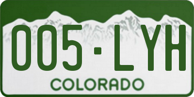 CO license plate 005LYH