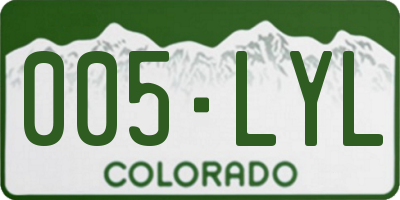 CO license plate 005LYL