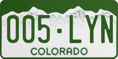 CO license plate 005LYN