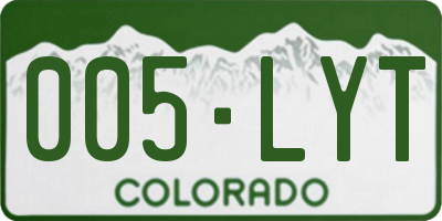 CO license plate 005LYT
