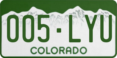 CO license plate 005LYU