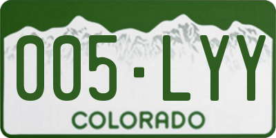 CO license plate 005LYY
