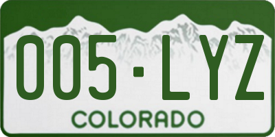 CO license plate 005LYZ