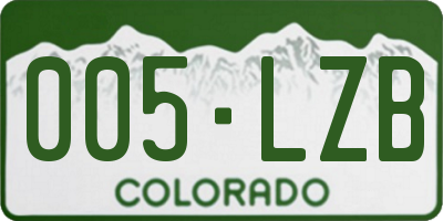 CO license plate 005LZB