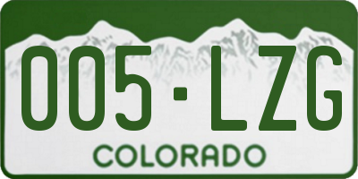 CO license plate 005LZG