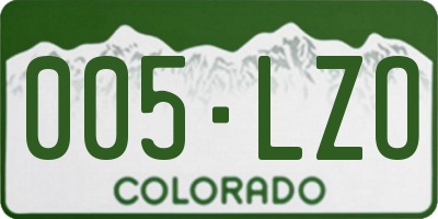 CO license plate 005LZO
