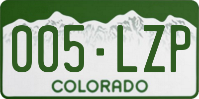 CO license plate 005LZP
