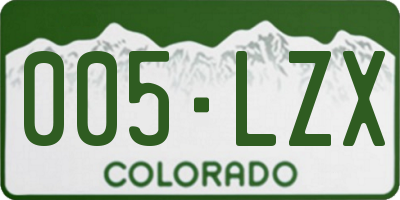 CO license plate 005LZX