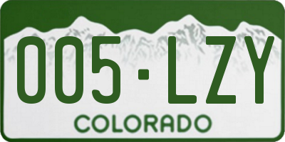 CO license plate 005LZY