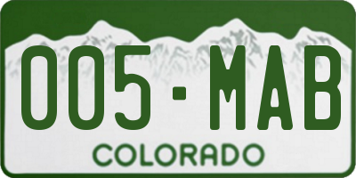 CO license plate 005MAB