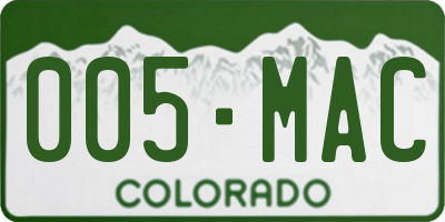 CO license plate 005MAC