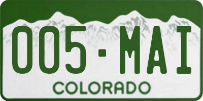 CO license plate 005MAI