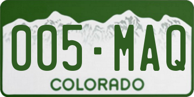 CO license plate 005MAQ