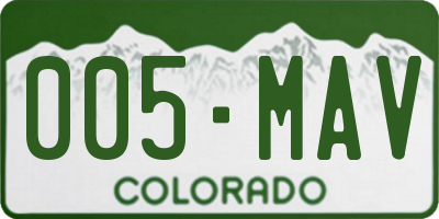 CO license plate 005MAV