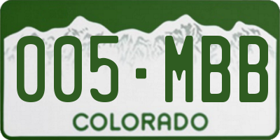 CO license plate 005MBB
