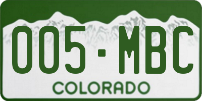 CO license plate 005MBC