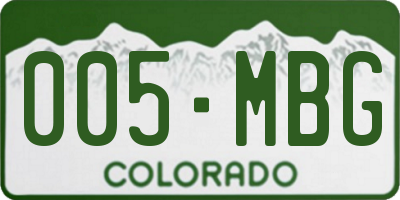 CO license plate 005MBG