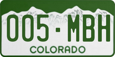 CO license plate 005MBH