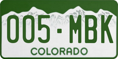 CO license plate 005MBK