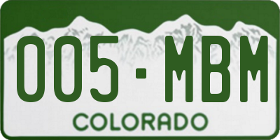 CO license plate 005MBM
