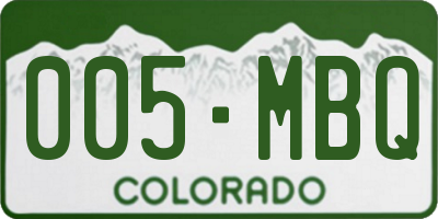 CO license plate 005MBQ