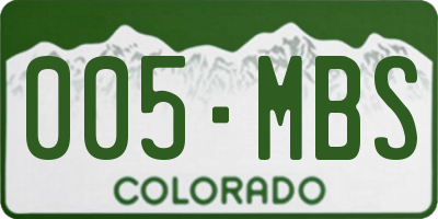 CO license plate 005MBS