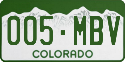 CO license plate 005MBV