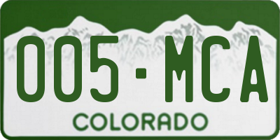 CO license plate 005MCA