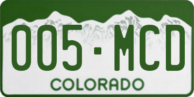 CO license plate 005MCD