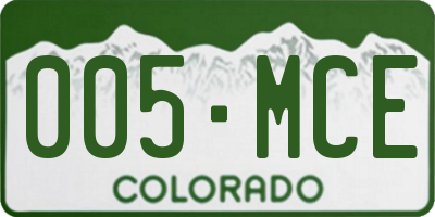 CO license plate 005MCE