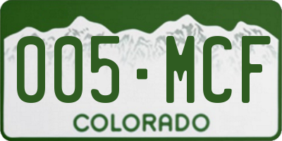 CO license plate 005MCF