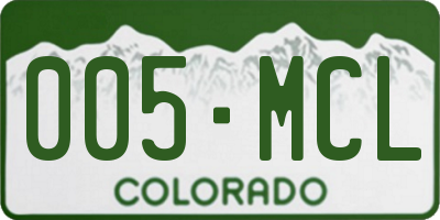 CO license plate 005MCL