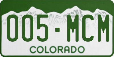 CO license plate 005MCM