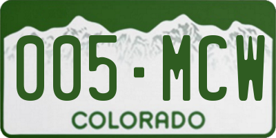 CO license plate 005MCW