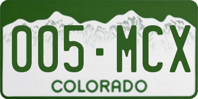 CO license plate 005MCX