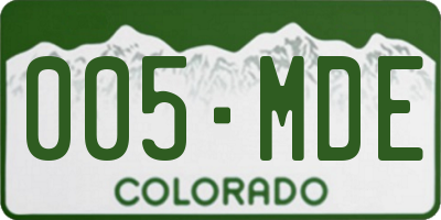 CO license plate 005MDE