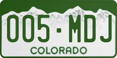 CO license plate 005MDJ
