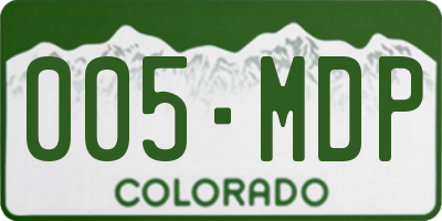 CO license plate 005MDP