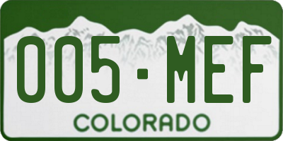 CO license plate 005MEF