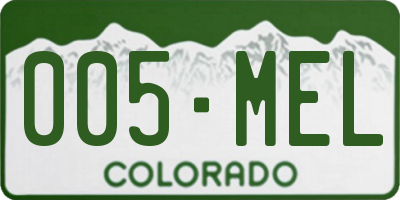 CO license plate 005MEL