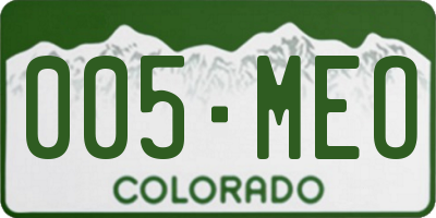 CO license plate 005MEO