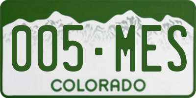 CO license plate 005MES