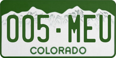 CO license plate 005MEU